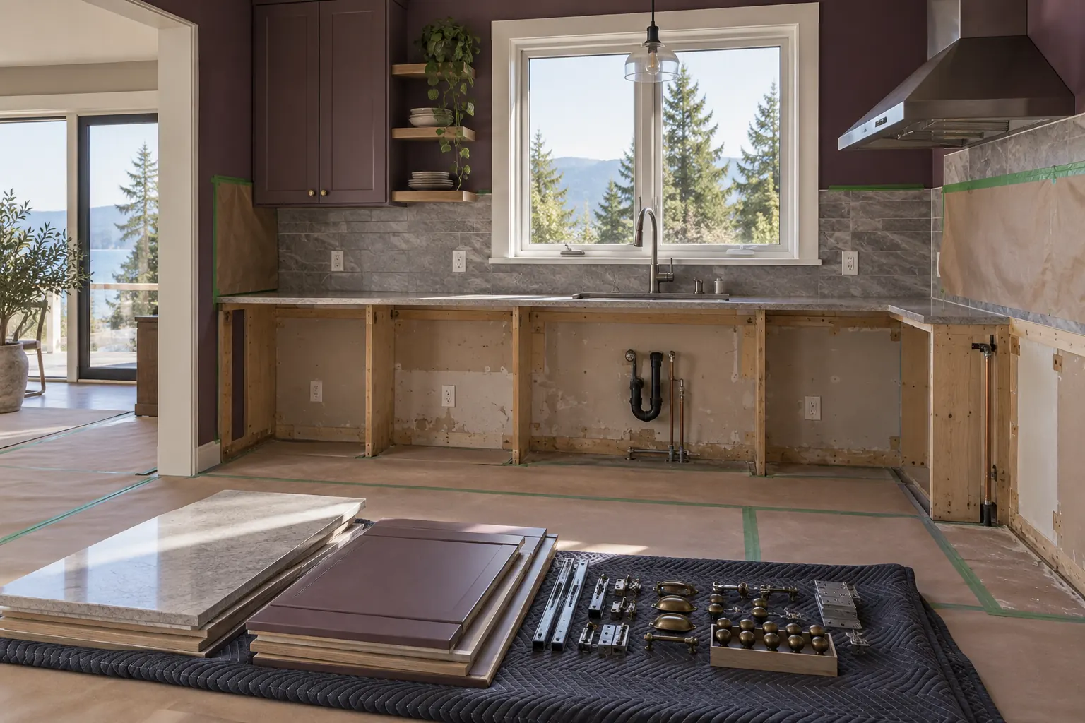 Architectural concept of a clear interior and carefully separated materials